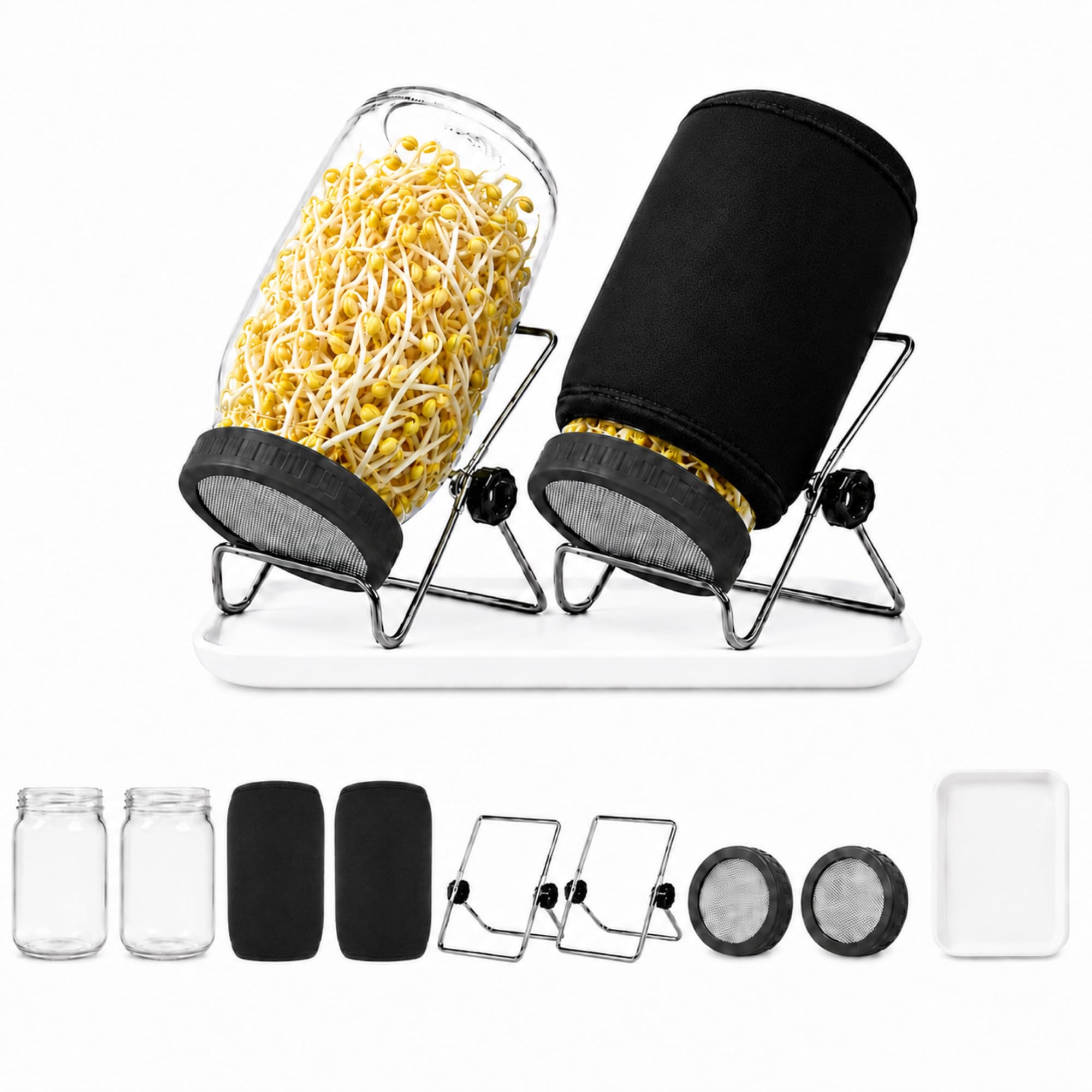 Lot de 2 pots de culture Sprouts de 947,2 g avec couvercles en acier