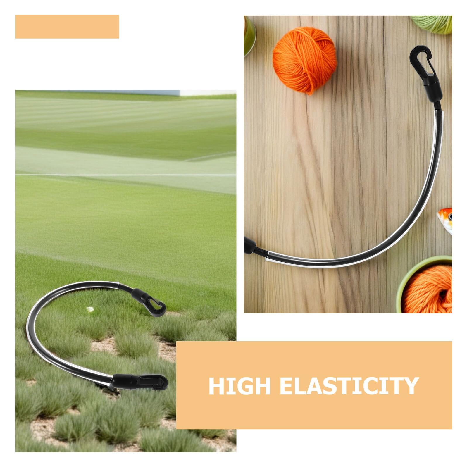 KOMBIUDA 6 Stück Elastische Pferdedecken Beinriemen 56cm Schwarz mit Doppelseitigen Clips Wetterfeste Schweif und Beinschlaufen als Ersatz für Pferdepflege