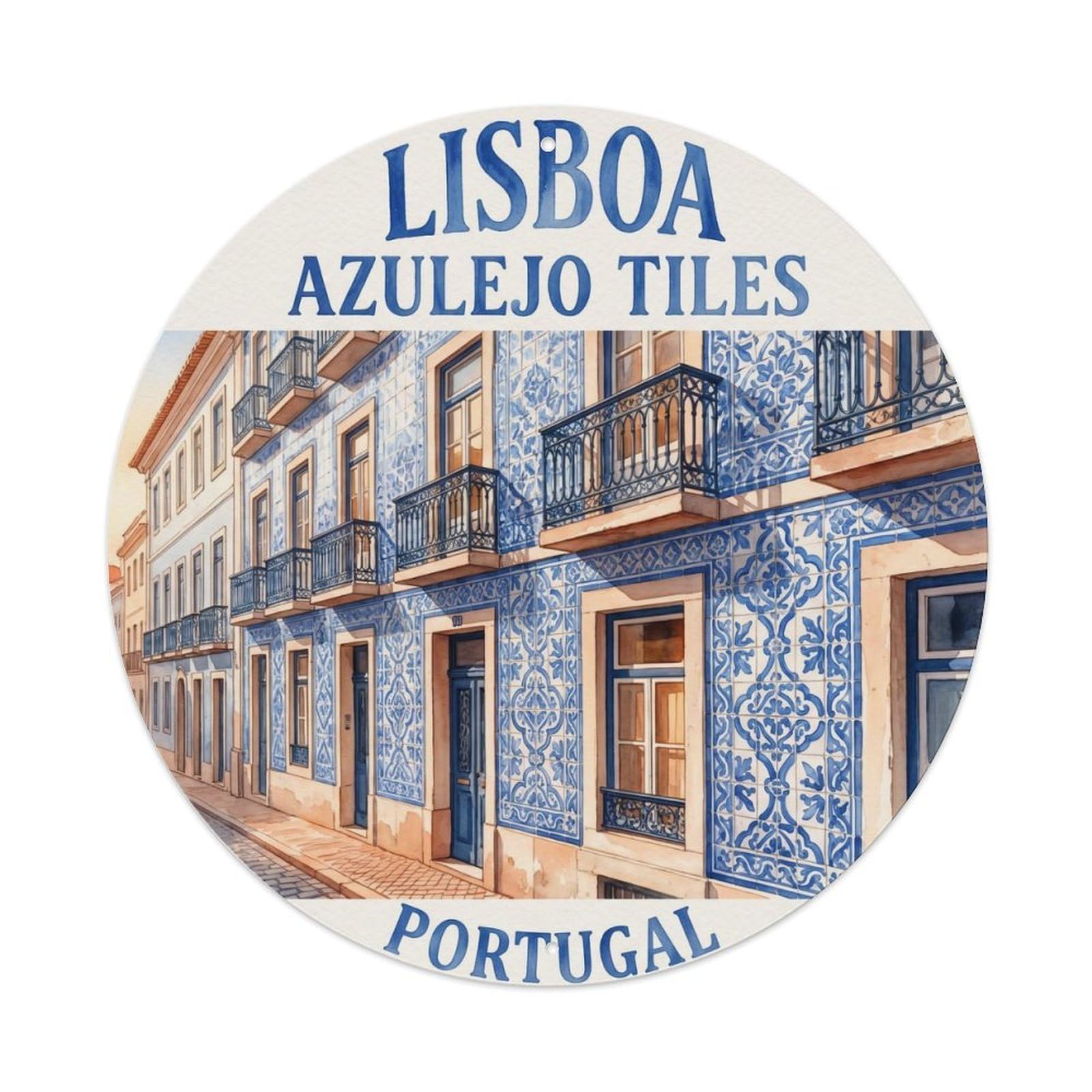 Olhnbad Style Portugal Lisboa Azulejo Facade Portuguese Heritage Metal Tin Sign
