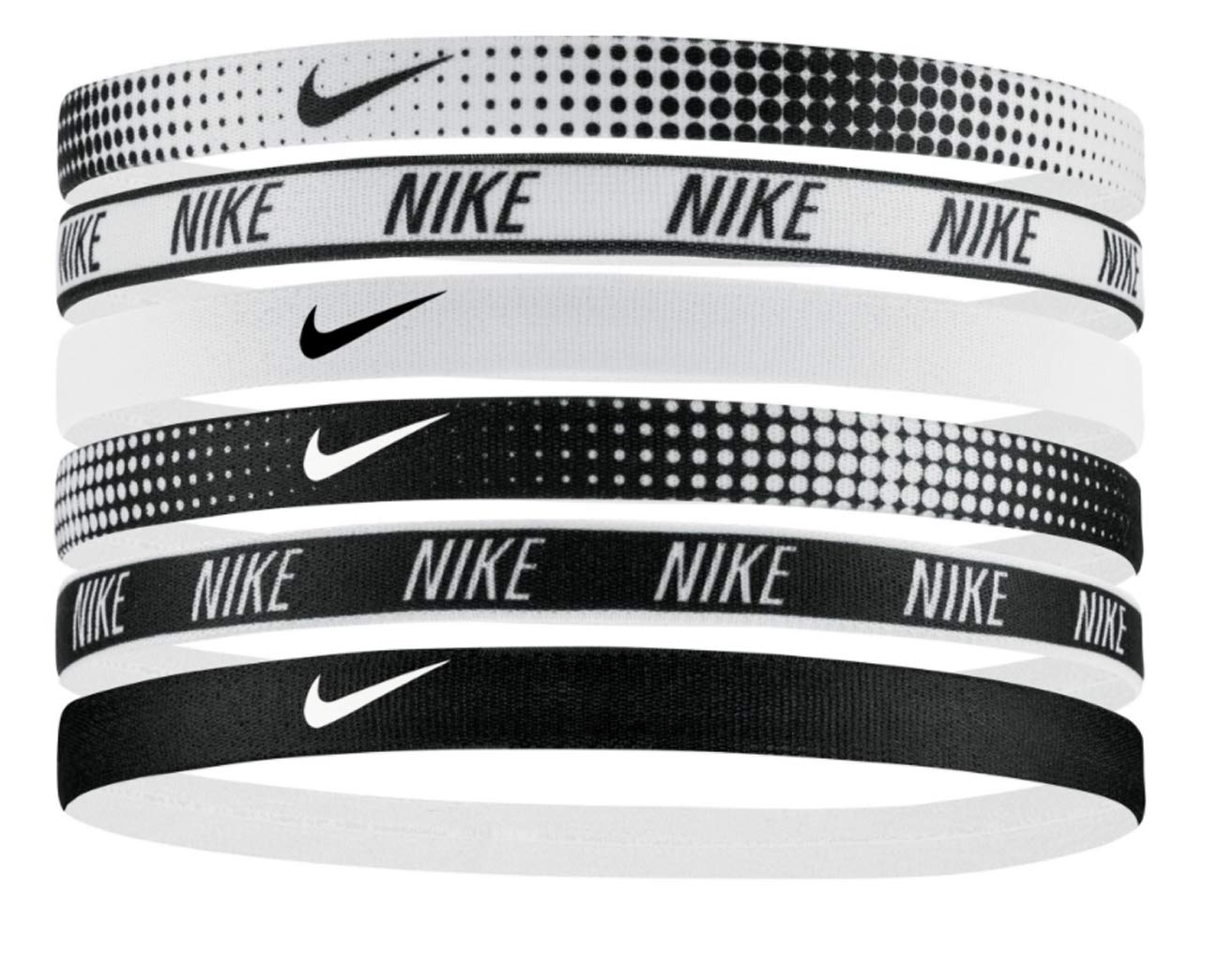 Nike Unisex Swoosh Headbands 6 Pack White