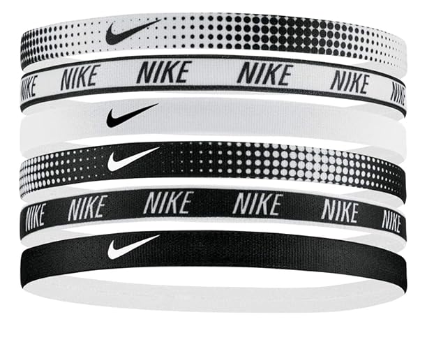 Nike Unisex Swoosh Headbands – 6 Pack White
