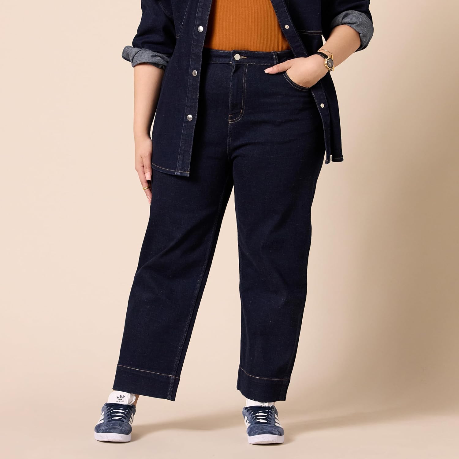 Amazon Essentials Women's High-Rise Regular-Fit Ankle-Length Wide-Leg Jeans - Discontinued Colors - Image 5