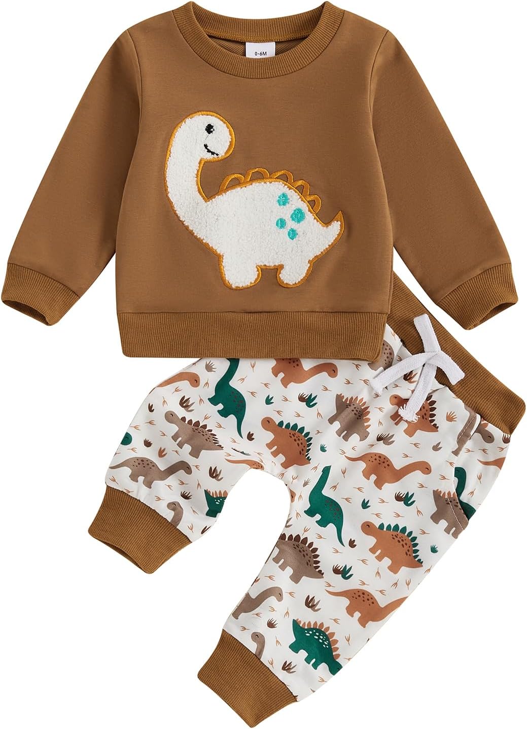 Toddler Baby Boy Fall Clothes Long Sleeve Dinosaur/Bear Print Sweatshirt Pants Set Cute Infant 0-3T Winter Outfits