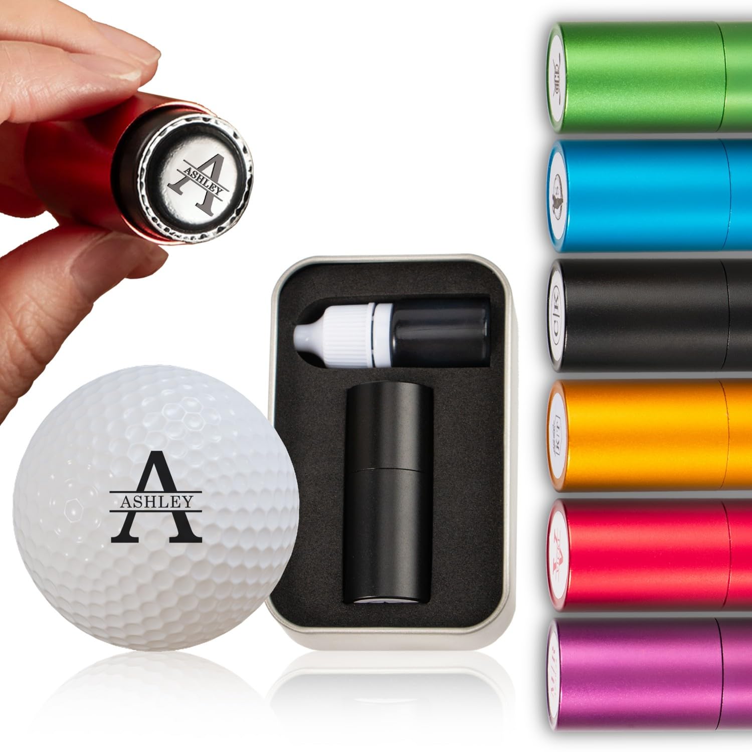 Deironply Custom Golf Ball Stamp - Personalized Golf Ball Stamp Marker for Monogram with self-Inking,Durable Waterproof Golf Ball Stamps