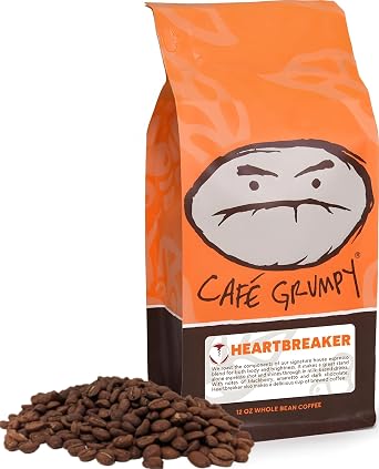 Cafe Grumpy Heartbreaker Blend Whole Bean Coffee, 12 oz bag Medium Roast Arabica, French Press Cold Brew Pour Over Drip Gourmet Breakfast