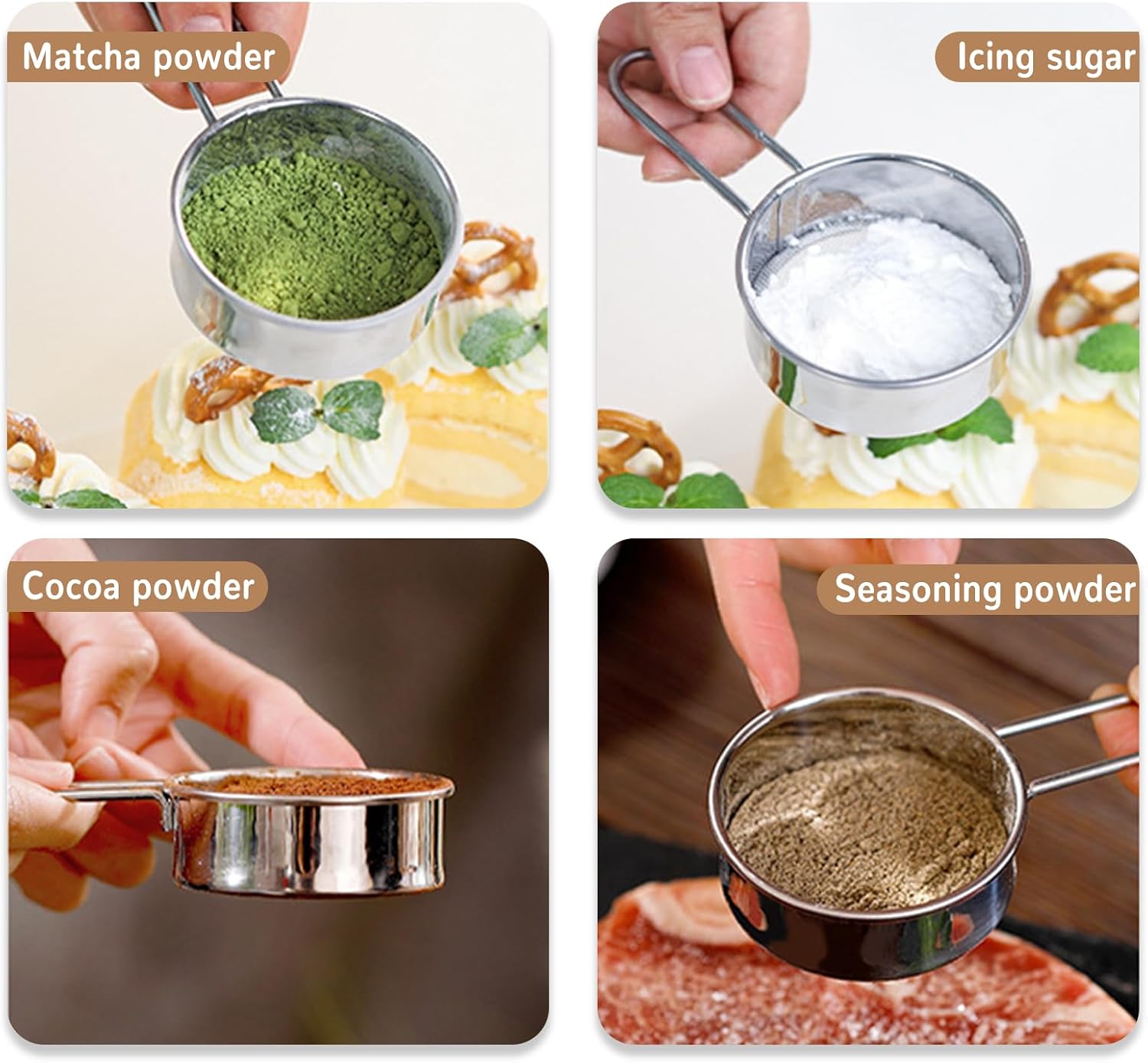 Sifter for Baking Powdered Sugar,Duster Flour Sifter for Baking