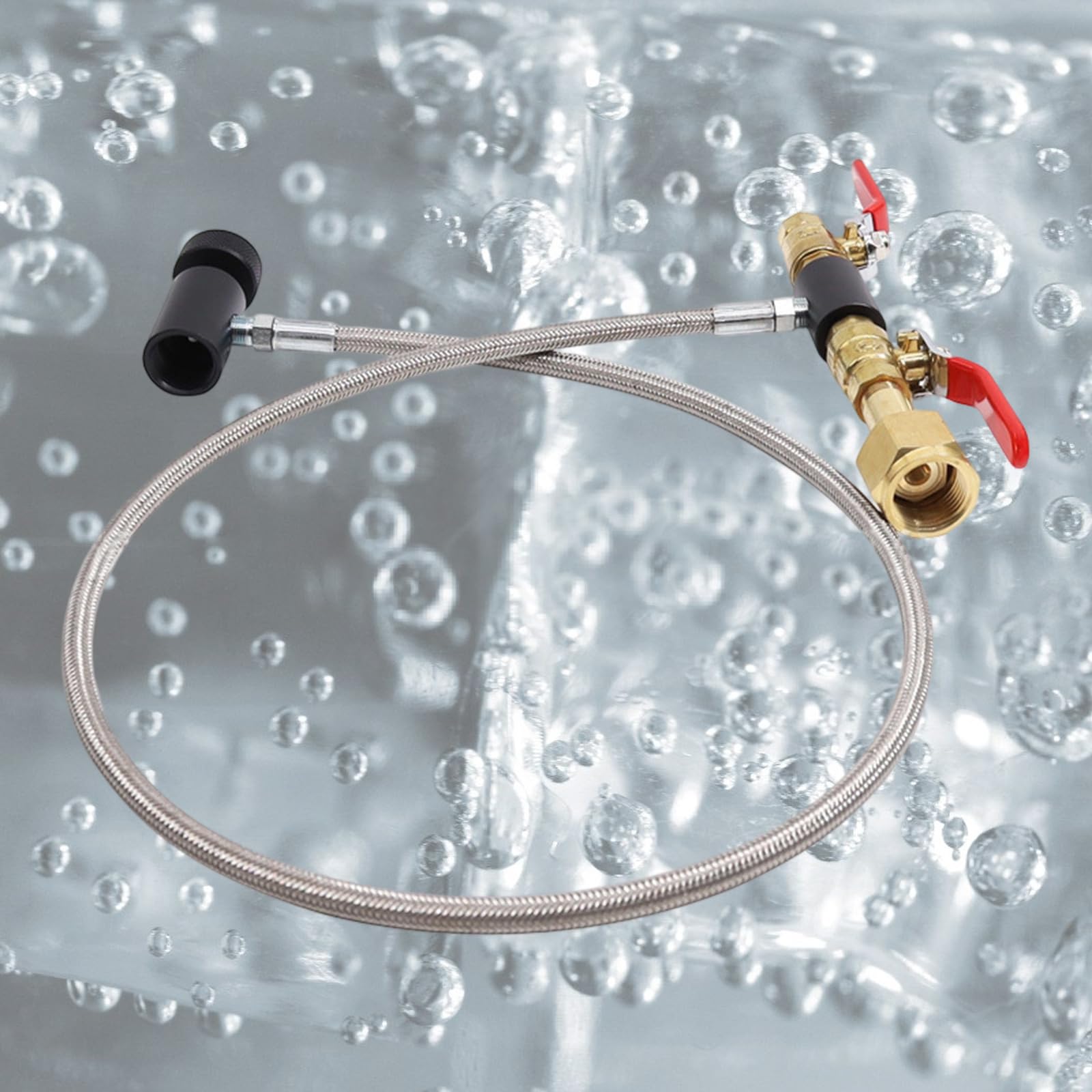 Adattatore per tubo di ricarica per bombole di CO2 in acciaio inox da 91,4 cm, connettore per stazione di CO2 per cilindro di riempimento