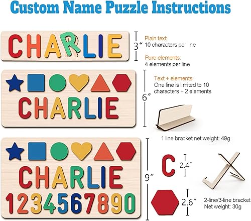 Miniatura 4 de ingifta Rompecabezas de nombre para niños pequeños de 1 a 3 años, regalos de primer cumpleaños para niños, juguete de aprendizaje Montessori para
