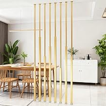Room Divider Partition Post Metal Slats, Custom Size Floor to Ceiling Privacy Screens Columnar, Corridor/Stairwell Wall Partition Column 5/8/10pcs Paravent8pcs-B,250cm/98in/8.2ft