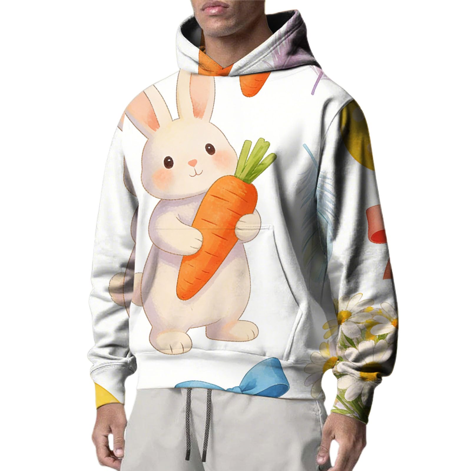 Sudadera sin mangas hombre con capucha impermeable con estampado 8