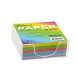 BAZIC Products Color Paper Cube w/Durable Tray, 3
