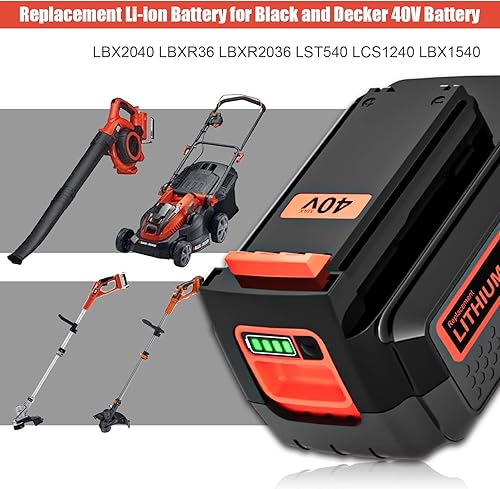 Miniatura 9 de Batería de repuesto de 40 V 3.0 Ah para Black and Decker batería de litio LBX2040 LBXR36 LBXR2036 LST540 LCS1240 LBX1540 LST136W compatible con