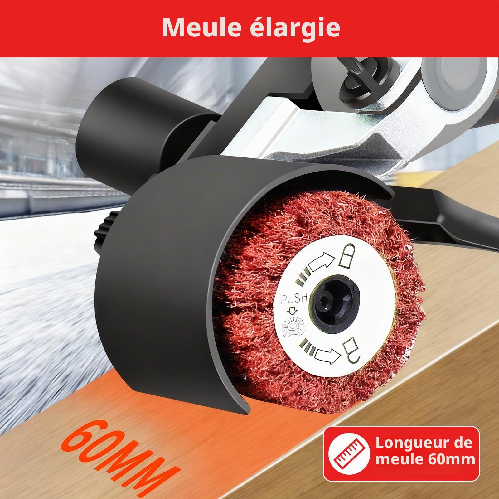 Ponceuse Satinatrice, Ponceuse à Brosse Sans Fil 800W | Compatible avec Makita 20 V Ponceuse à Tambour pour le Ponçage, le Polissage du Bois et du Métal