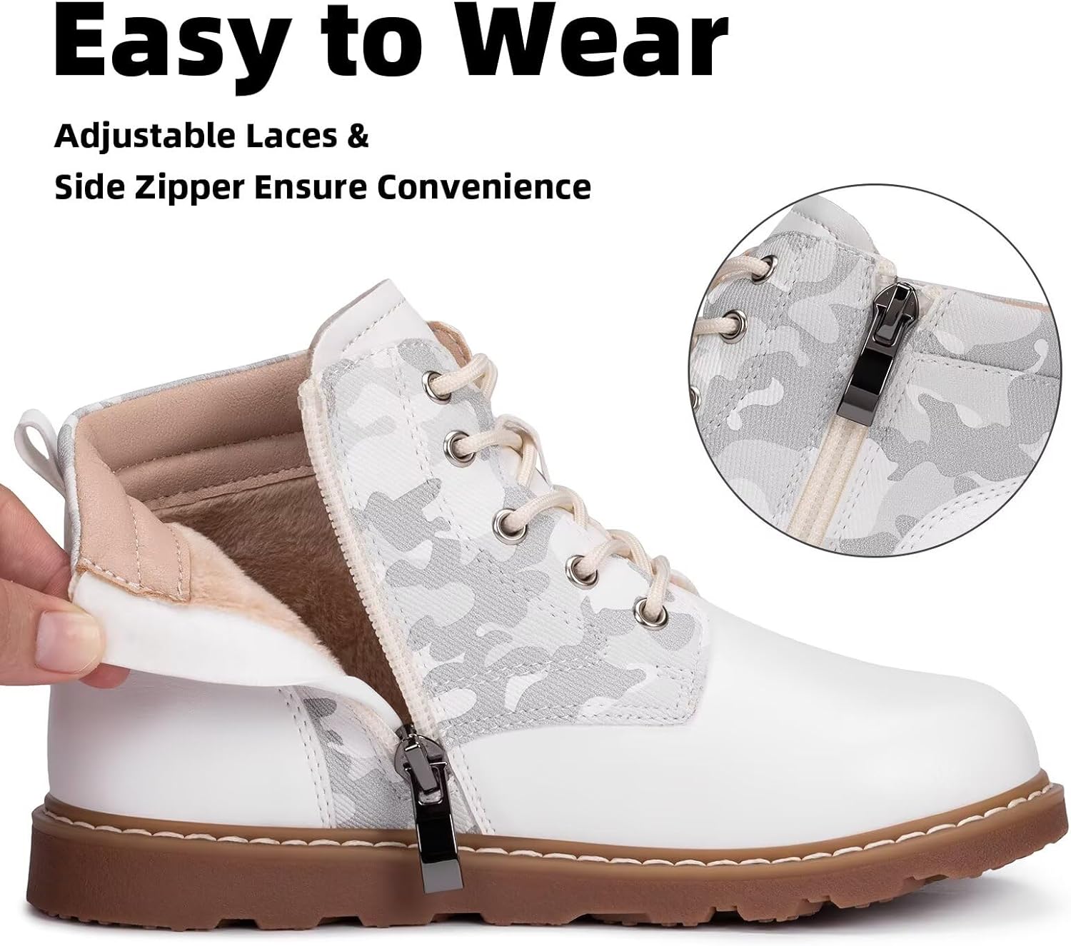 Frank Mully Kids Ankle Boots Boys Girls Outdoor Booties Kids Comfort Work Boot Lace Up Hiking Shoes (Toddler/Little Kid/Big Kid) - Image 2