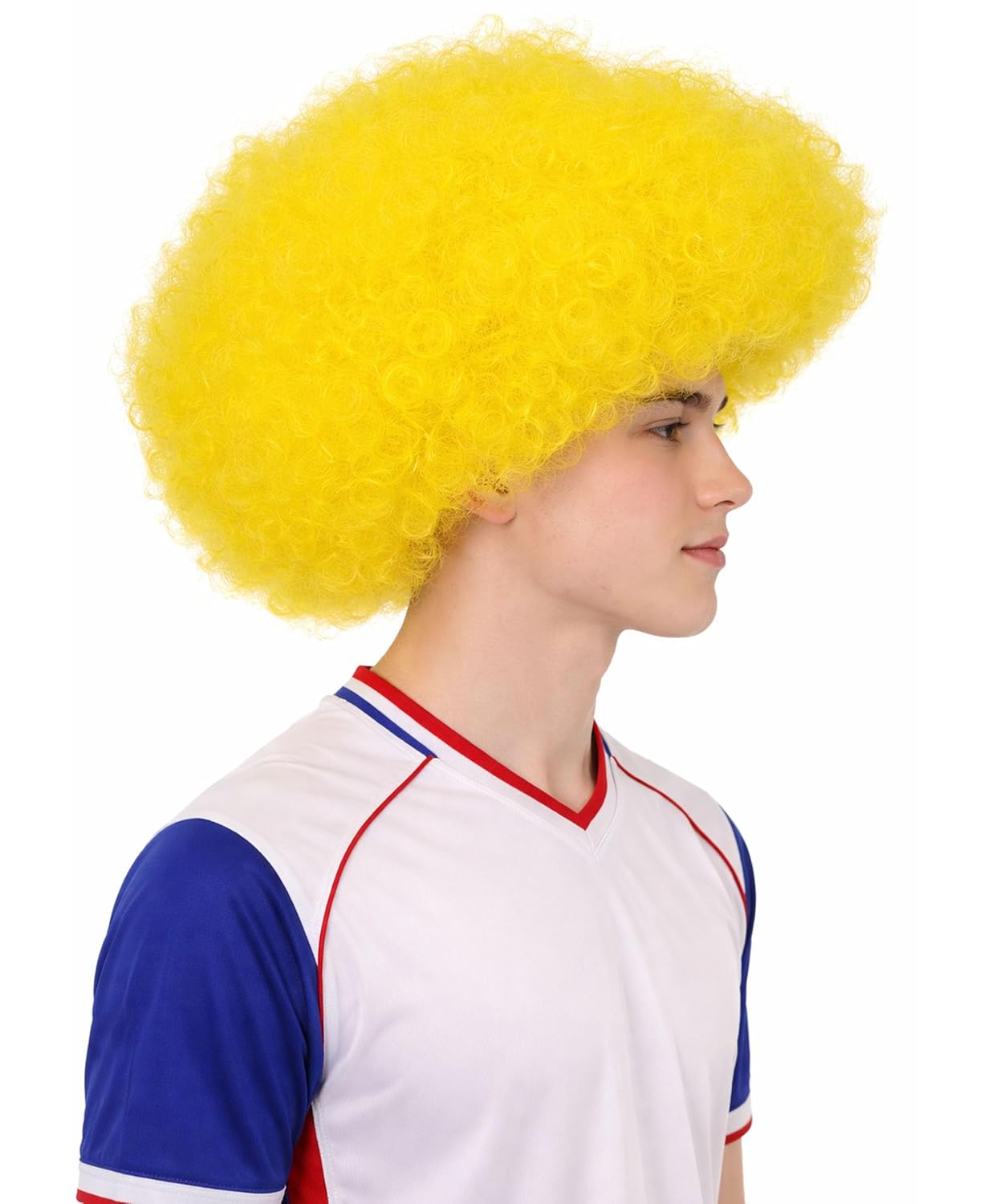 Unisex Big Curly Afro Wig | Bold Voluminous Costume Hairpiece - Eye Catching Accessory for Halloween Events, Cosplay Gatherings & Themed Party Looks - Yellow