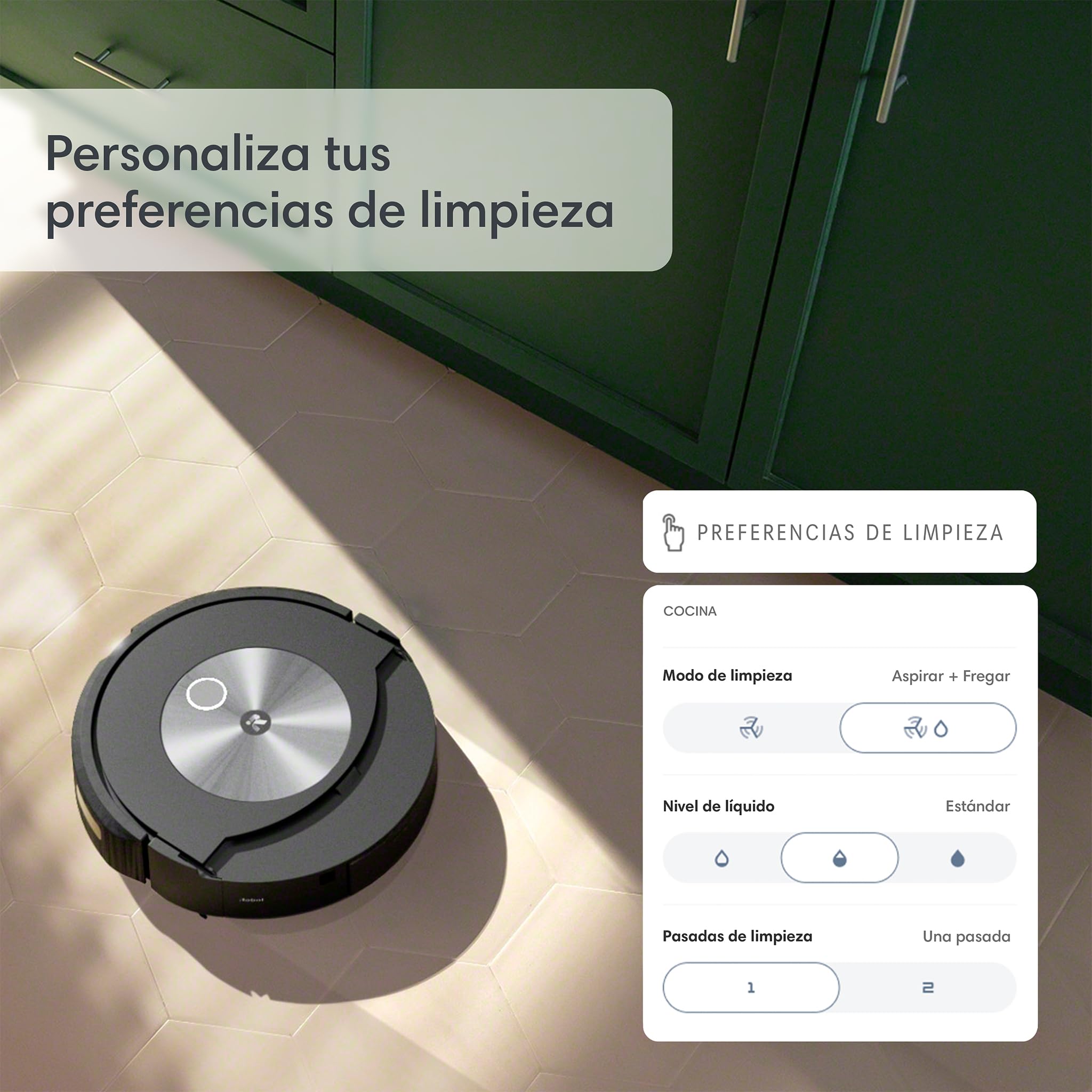 iRobot Robot aspirador y friegasuelos con Wi-Fi Roomba Combo j7+ autovaciado automático - Paño elevable retráctil - Navegación inteligente - Reconocimiento objetos - recarga y reanuda