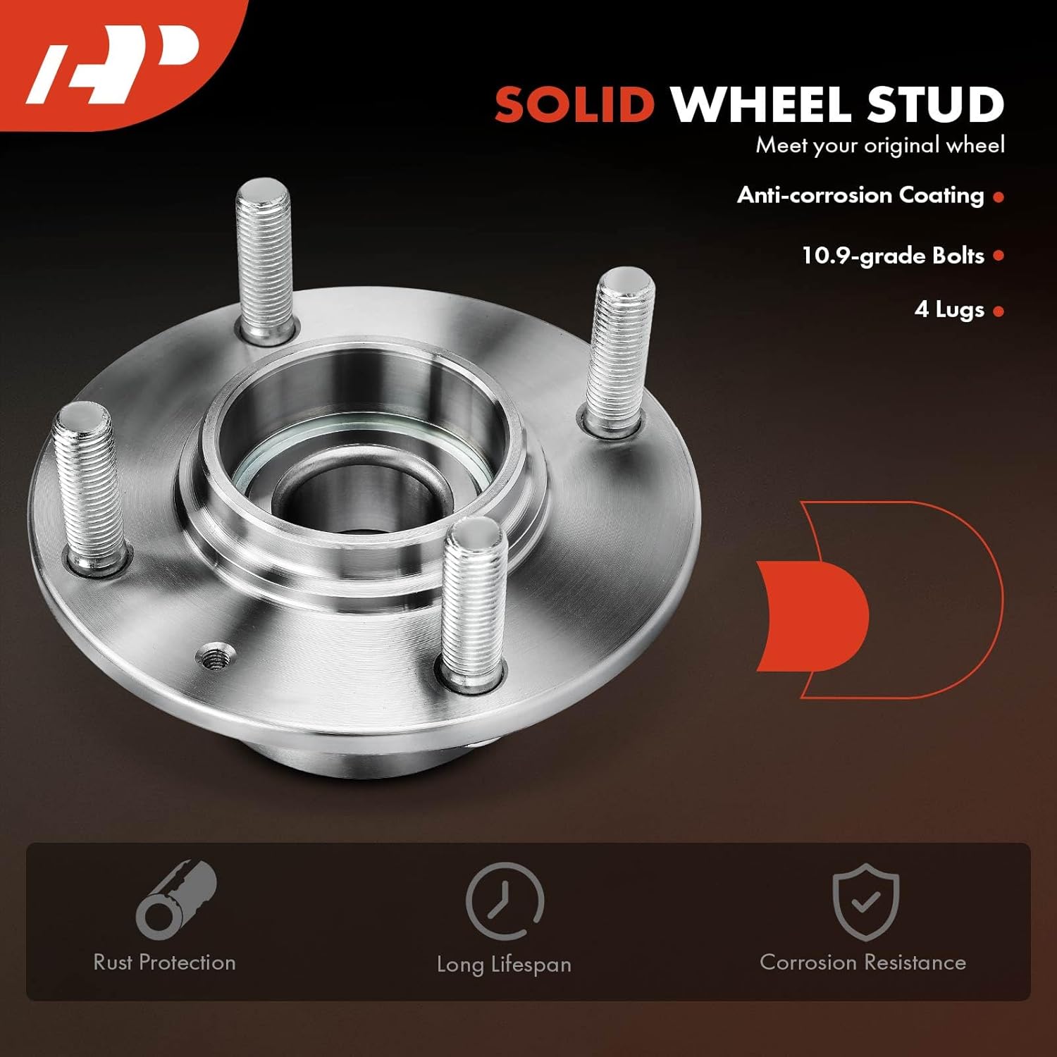 A-Premium 2 x Rear Wheel Bearing and Hub Assembly with 4-Lug Compatible with Hyundai Elantra 2001-2006 & Kia Spectra 2005-2009, Spectra5 2005-2009, Non-ABS Models - Image 6