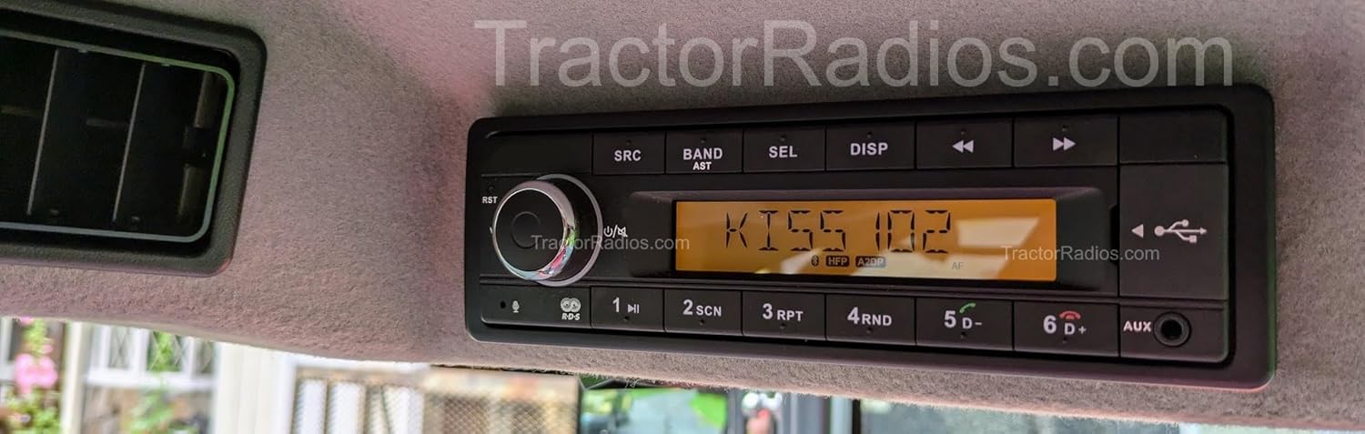 Kioti Bobcat Direct Connect Plug and Play Tractor Radio with Bluetooth Orange Display