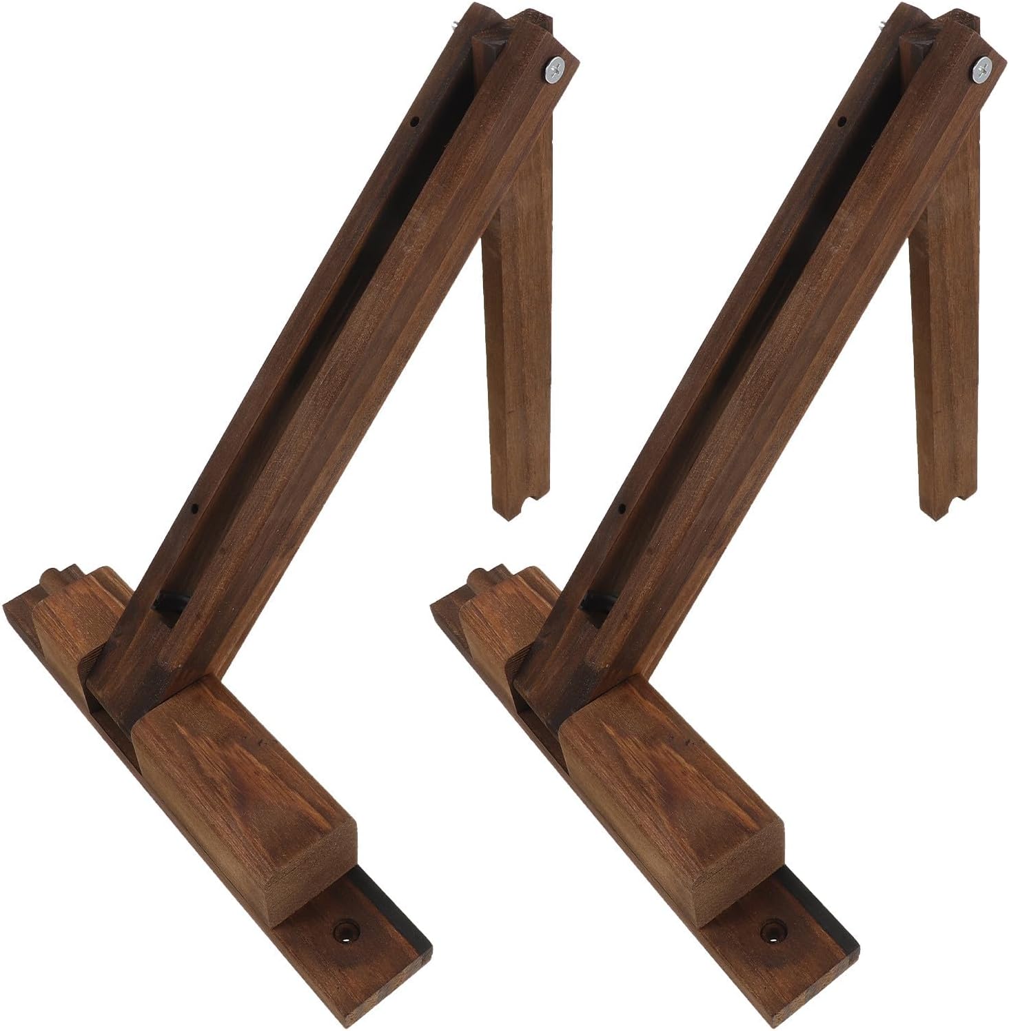 Gadpiparty 2pcs Foldable Wall Sconce Light Bracket Made of Wood with Stable Coffee Finish for Pendant Lamp Hanging, Adjustable Wooden Wall Mount Bracket for Writing and Relaxation Areas