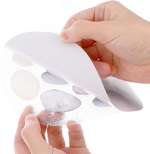 Miniatura 8 de DOITOOL 8 calcomanías antideslizantes para bañera, diseño de piedra resistente, antideslizantes, calcomanías de baño de seguridad para adultos y