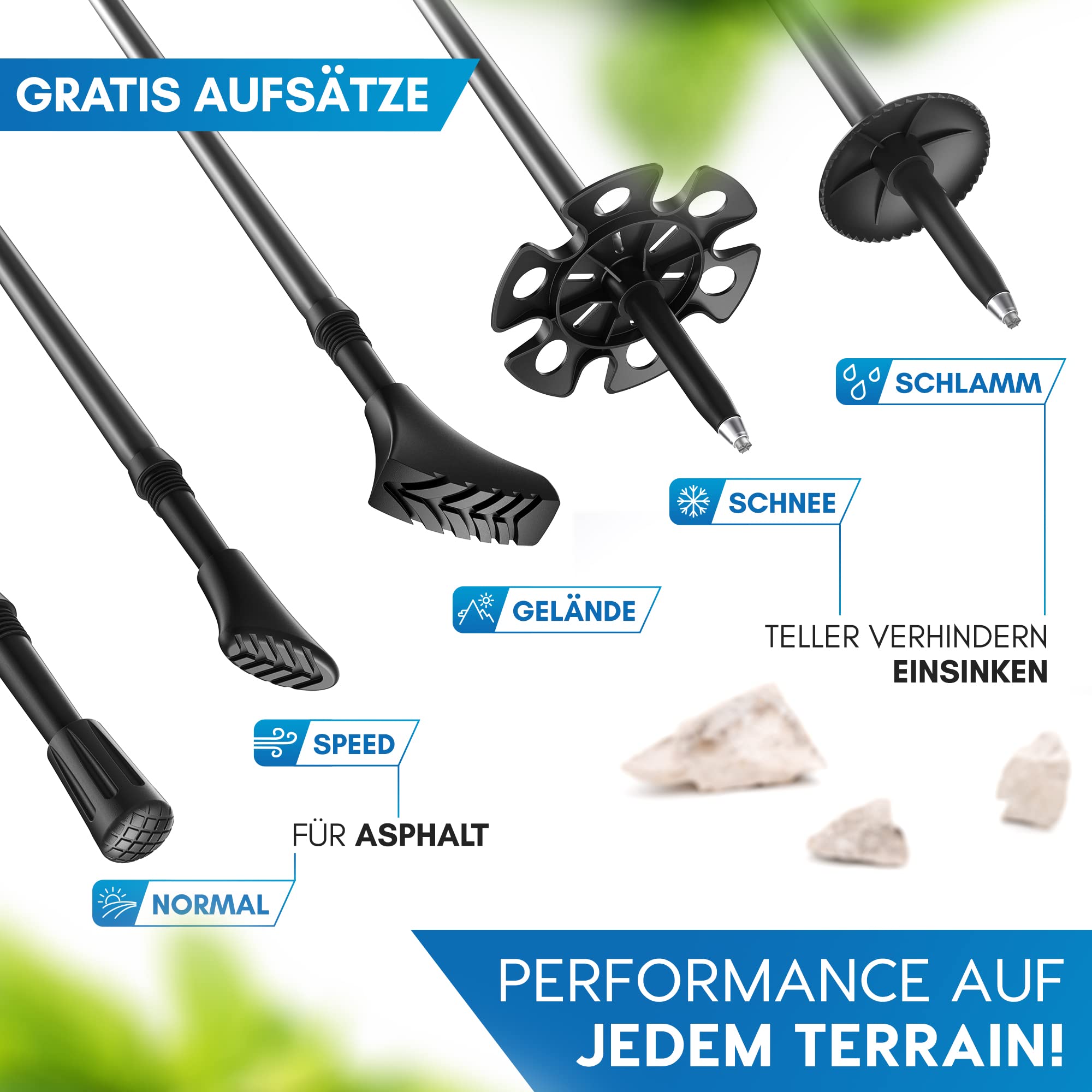 NORDMUT Bastoni Da Trekking Pieghevoli In Alluminio Ultraleggeri (solo 330g) Regolabili Da 115 A 135 Cm Con Set Di Cuscinetti In Gomma