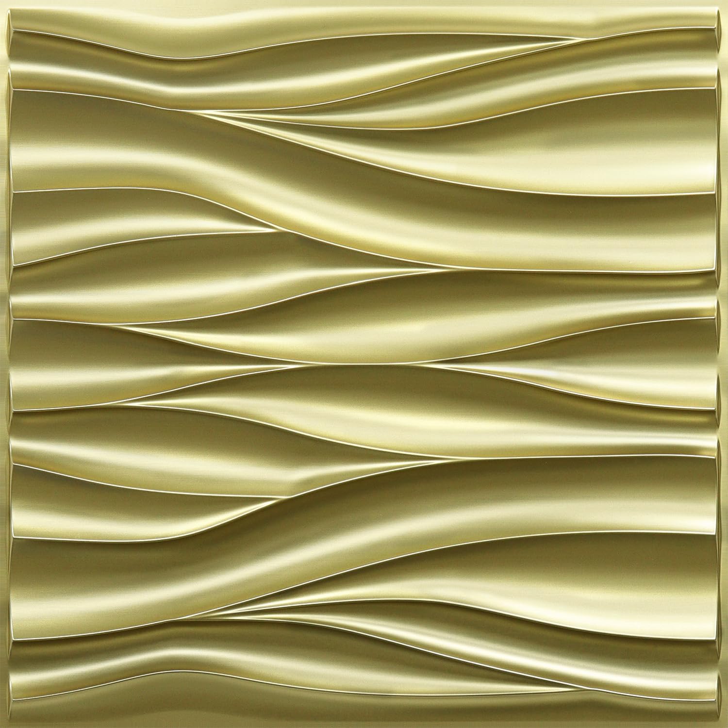 STICKGOO 3D Wall Panels for Interior Wall Decor, Champaign Gold Wave Design Accent Wall Panels, 19.7" x 19.7" Decorative PVC Wall Panels for Living Room, Lobby, Office