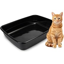 Ferplast Lettiera Gatto Toilette per Gatti Aperta Lettiera Animali Domestici con Bordi Alti 49.5 x 64.5 x H 14.5 cm NIP 30 Lettiera Gatto Grande Nero