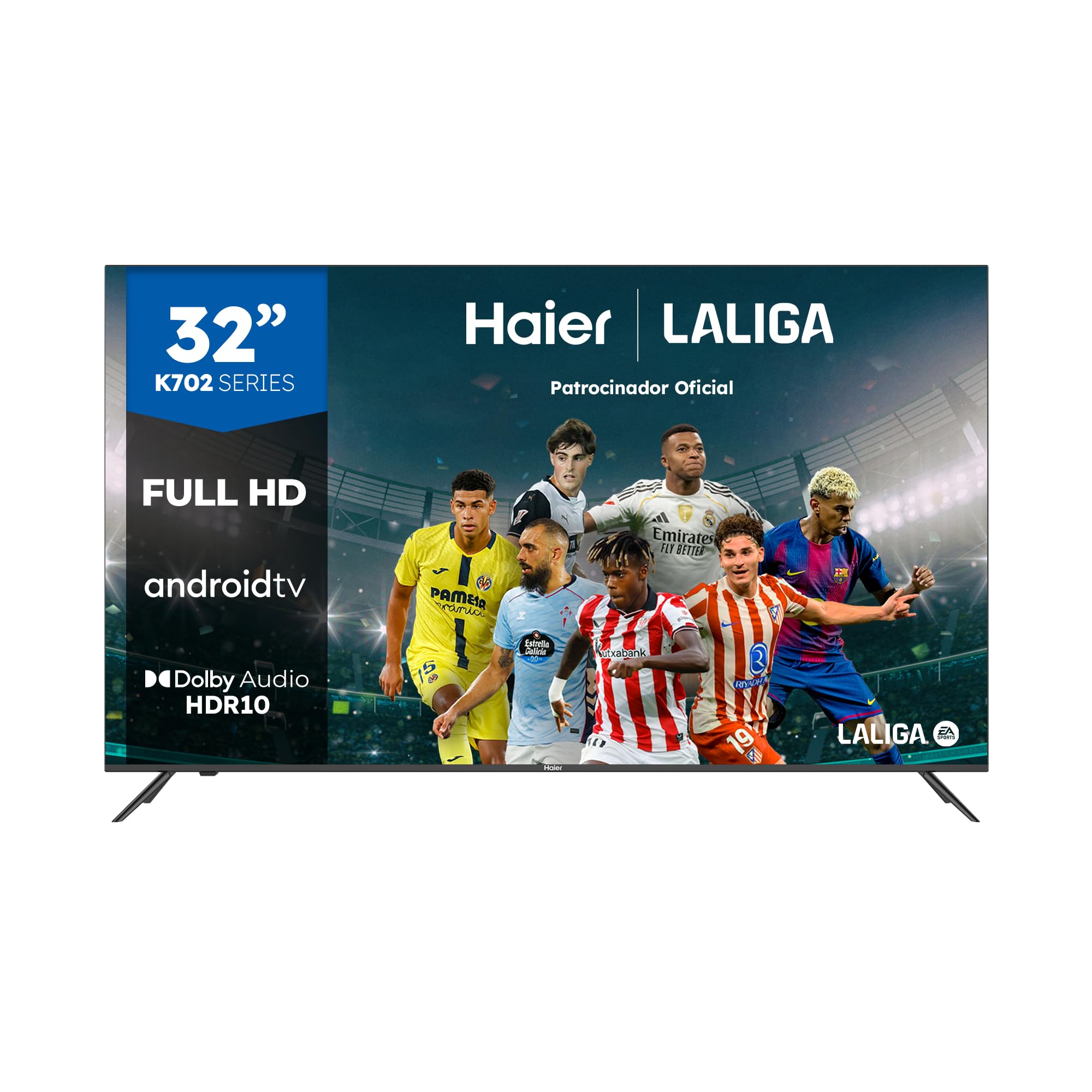 Haier Direct LED Full HD H32K702FG - 32", Smart-​TV, HDR, Dolby Audio, Android 11, Google Assistant, Bluetooth 5.1, DBX TV, HDMI 2.1 x 3, sin Marcos
