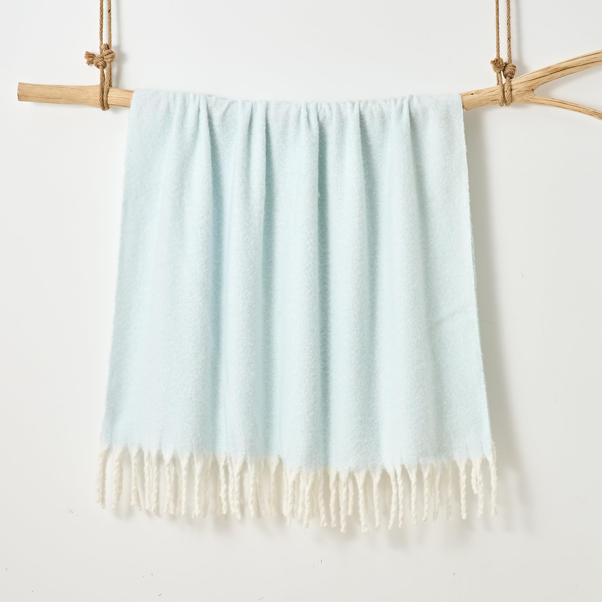 Cloud Touch Faux Mohair Throw 127 x 170cm Duck Egg