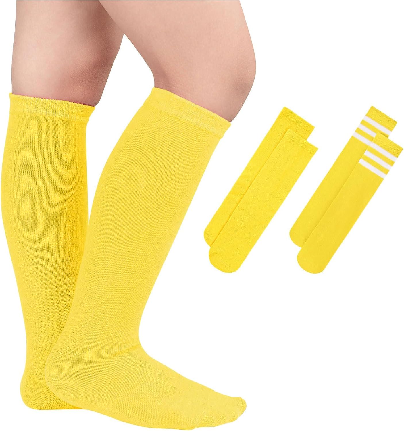 Century Star Kids Soccer Socks Softball Baseball Sock Toddler Youth Knee High Socks Striped Cotton Atheletic