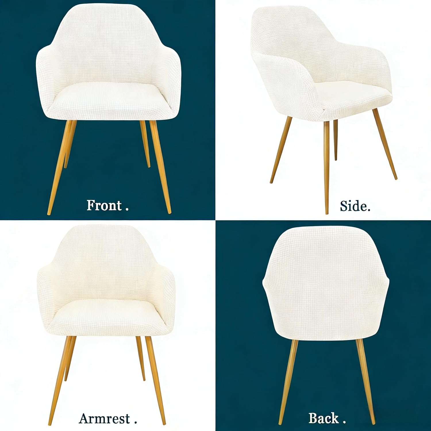 Yonus Dining Room Chair Slipcovers Parsons Chair Covers Sets Armchair Covers Removable Chair Protector Cover Seat Slipcovers for Living Room (2, Warm White)