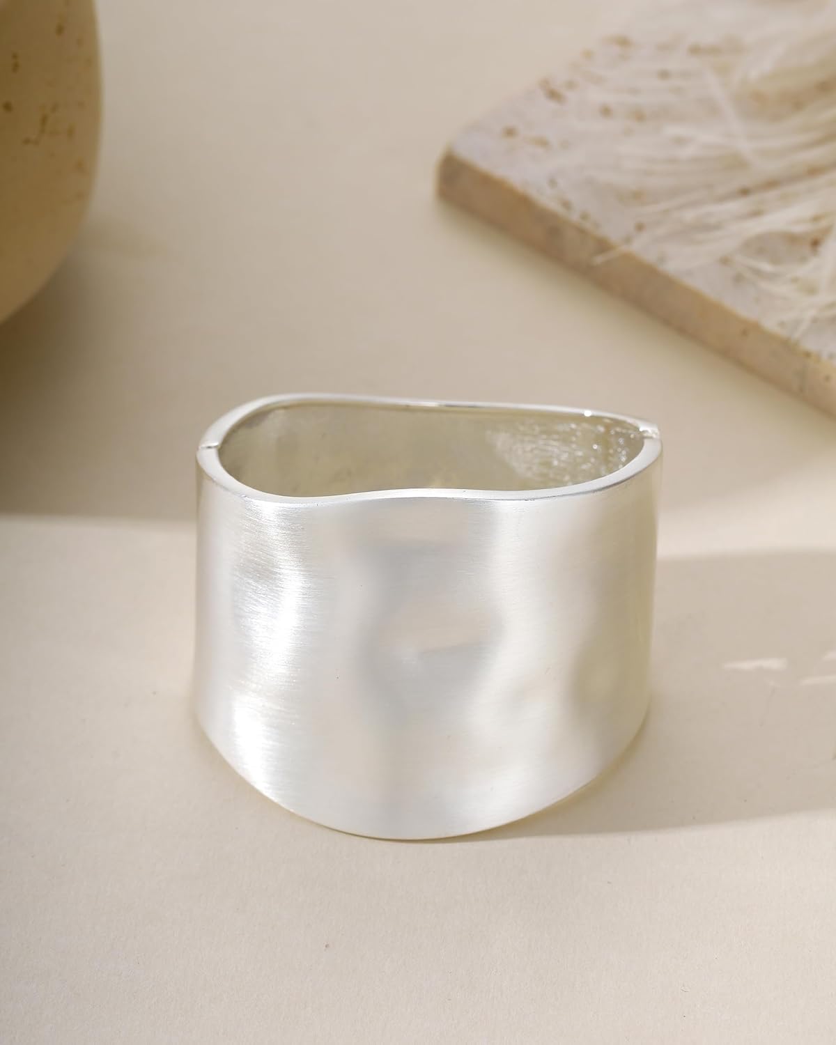 Bangle Bracelets for Women | 14K Gold Plated Trendy Wide Bracelets | Hinged Arm Cuff Bangles Chunky Bracelet for Women - Image 4