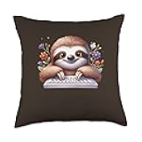 Sloth PC Gamer Enthusiast Funny Nerd Design Throw Pillow