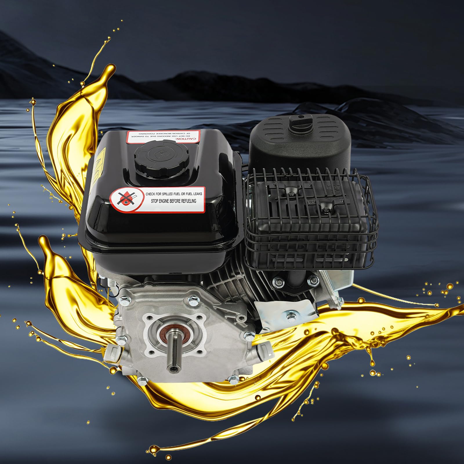 Moteur à essence 4 temps 7,5 CV Moteur sur pied avec vilebrequin de 19 mm de diamètre Moteur industriel pour pompe à eau, générateur