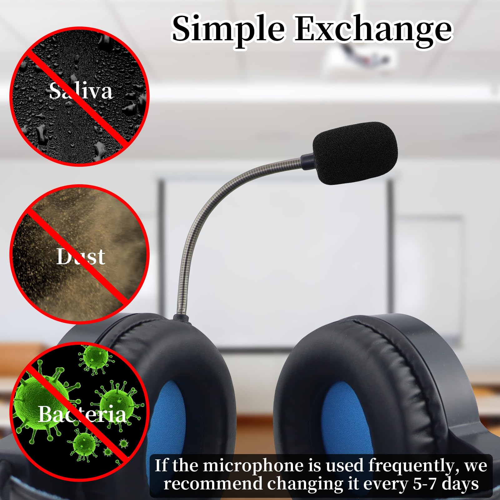 Filtre Anti-pop Microphone 22 Housses Mousse Pour Micro - Anti-Bruit Et Anti-Souffle - Noir Pour Casque/Lavalier - Taille Mini Housses Lavalier Noir