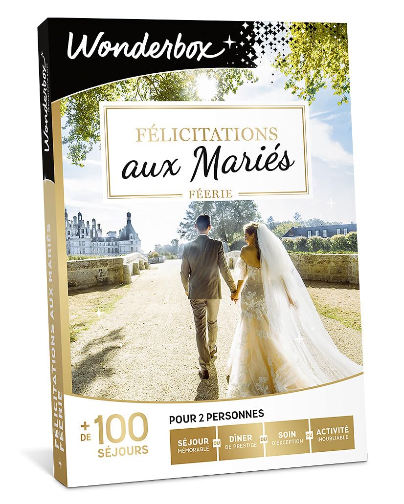 Wonderbox - Félicitations Aux Mariés Féerie - Coffret Cadeau - Idée Cadeau Multi Activités