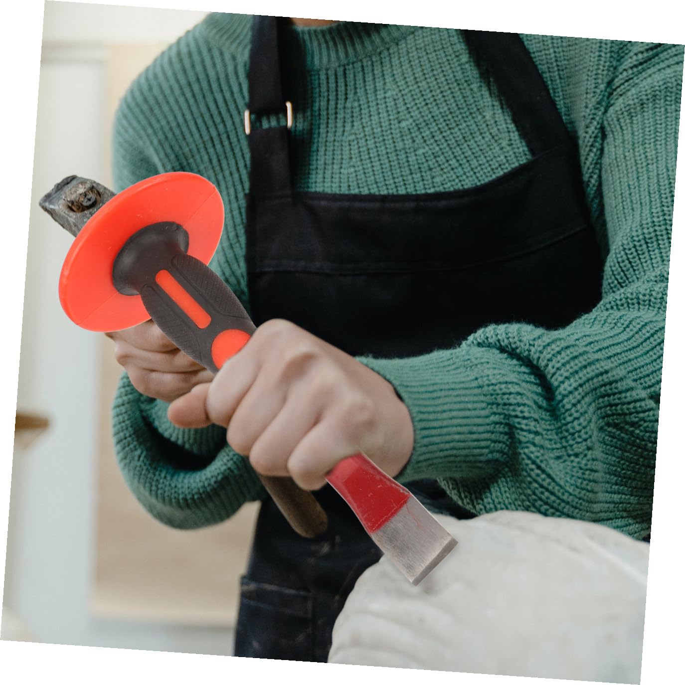 Set di Scalpelli per Muratura, Acciaio al Cromo-Vanadio con Protezione in PVC, per Incisioni Precise e Divisione di Pietra, Mattone e Calcestruzzo