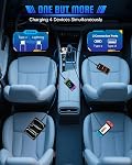 W & O Chargeur de voiture rétractable,66W Chargeur de voiture rapide pour iPhone,Adaptateur de lumière de cigarette avec 2 Câble rétractable + USB-C & USB-A,Adaptateur de voiture Adapter charge rapide pour iPhone,Android,Galaxy(Blanc)