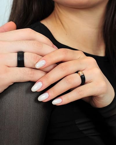 Miniatura 2 de Rinfit - Anillos de silicona a juego para parejas, juegos de alianzas de boda de silicona para él y ella, juegos de anillos para él y ella,