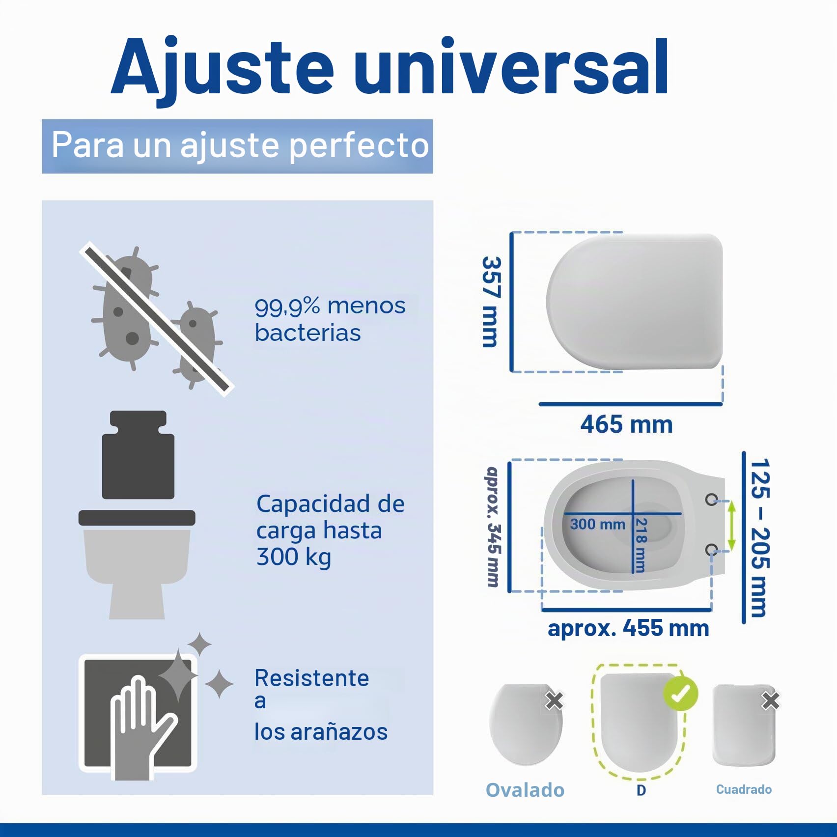 Wenko Palma Premium - Asiento de Inodoro con Dispositivo automático de Descenso y sujeción higiénica de Acero Fino Inoxidable, Antibacterial, duroplástico, Color Blanco