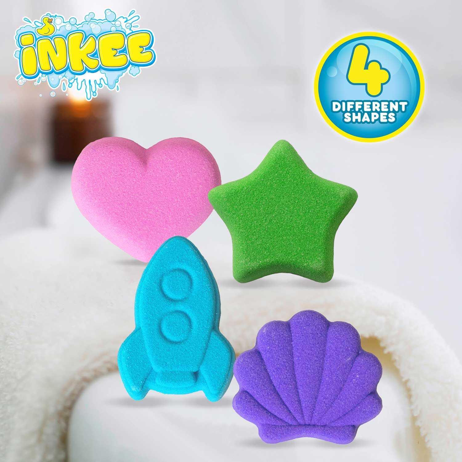 INKEE Bath Fizzer Bomba de Baño Efervescente para Niños 1 Unidad Colores y Aromas Surtidos