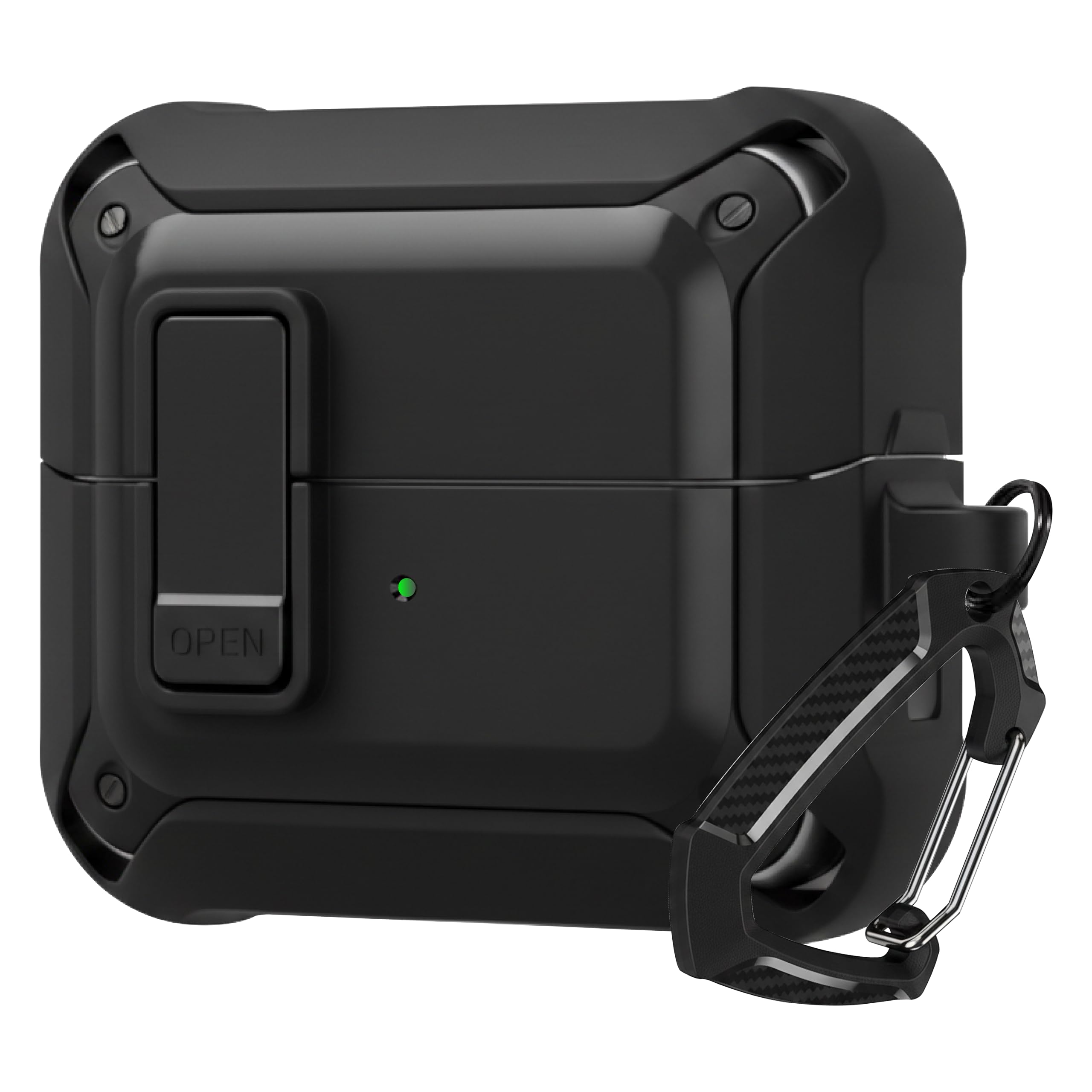 CROSSVOLT Compatible for Samsung Galaxy Buds 3 Pro (2024) & Galaxy Buds 3 & Galaxy Buds 3 FE (2025) Case, Carabiner Included, Durable Cover, Drop Proof Lock, Easy Open - Black-image-14