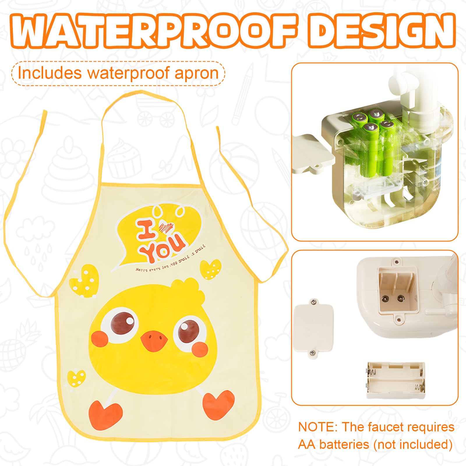 Kinder Spülbecken mit Wasserhahn,Küchenspüle Spielzeug Set mit Wasserkreislauf, Spielküche Zubehör,Rollenspiel-Kinderwaschbecken,Spielzeug Zubehör Küche Rollenspiel für Kinder 3+