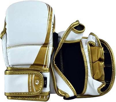 Ultimate - Elite Sparring Gloves White Gold - Boxing MMA Muay Thai Training