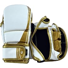 Ultimate - Elite Sparring Gloves White Gold - Boxing MMA Muay Thai Training