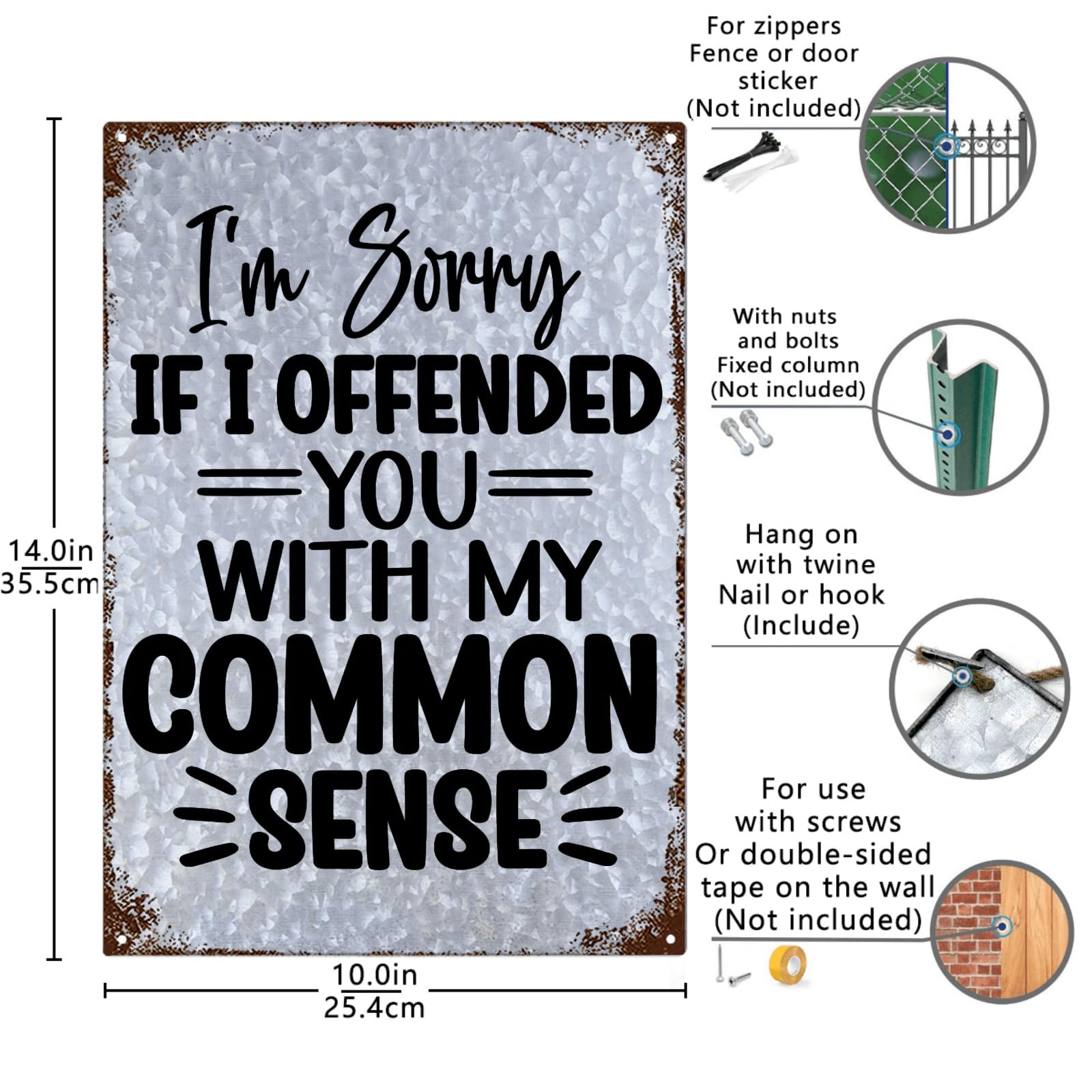 Amazon.com: Drouerby Metal Wall Art Sign - I'm Sorry If I Offended