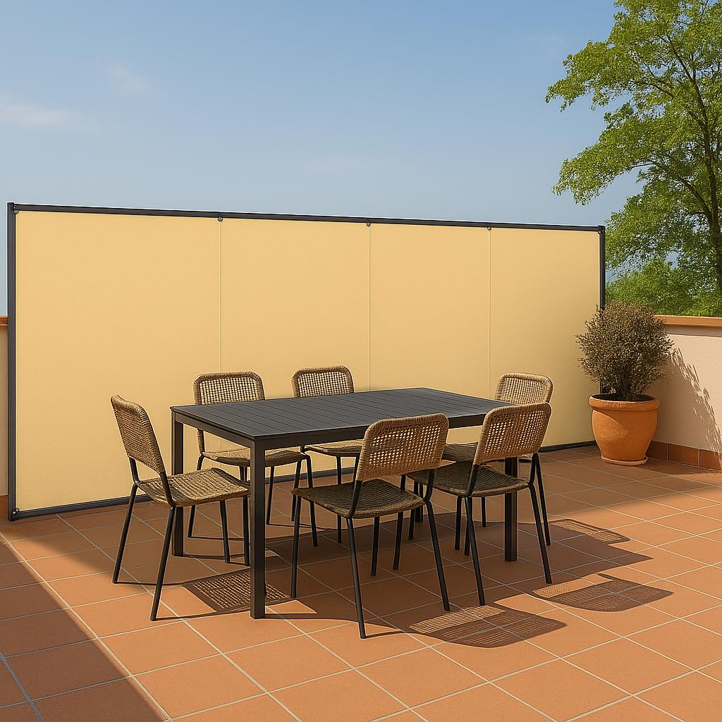 Brigros - Rete Ombreggiante in HDPE 120g/m² per Recinzione Giardino Esterno, Telo Frangivista Oscurante con Lunghezza 15M E Varie Altezze Disponibili, Teli Ombreggianti da Esterno (Alt. 2m, Beige)