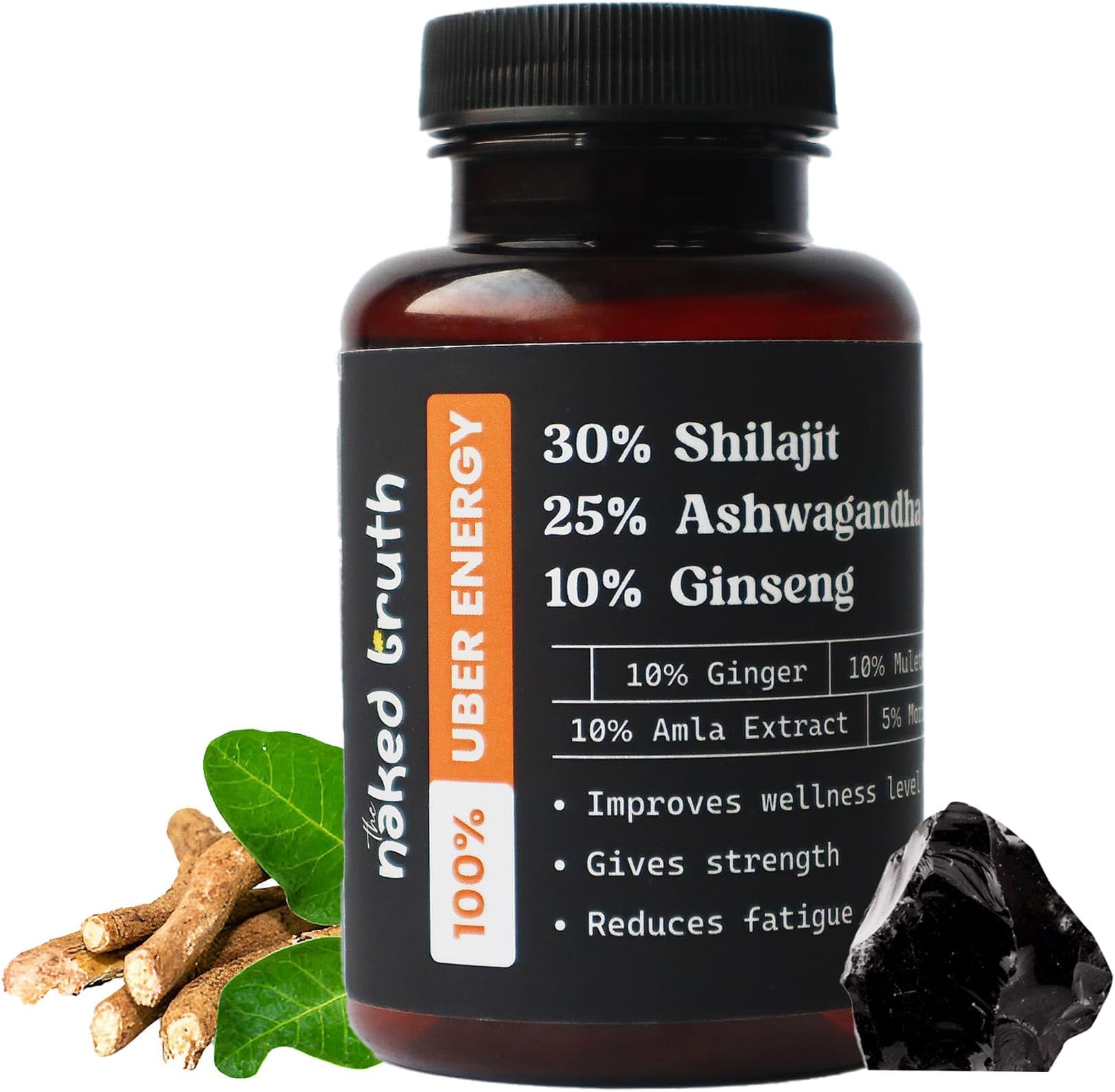 WildOak Shilajit with Ashwagandha & Korean Ginseng for MEN | Stamina & Performance Booster For Endurance | Improves Strength & Muscles | Metabolism | 1000mg | 60 Veg Capsules