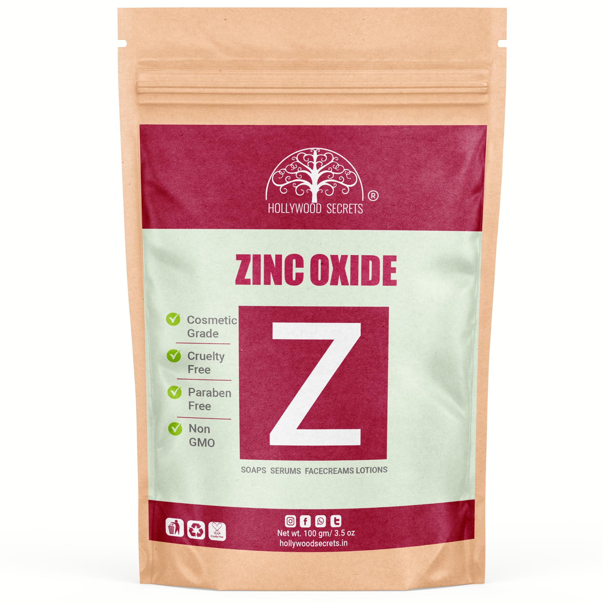 Pure Zinc Oxide Powder 100gm โ Cosmetic Grade Multi-Purpose Powder for Skincare, DIY Cosmetics, Soap Making & Personal Care Use