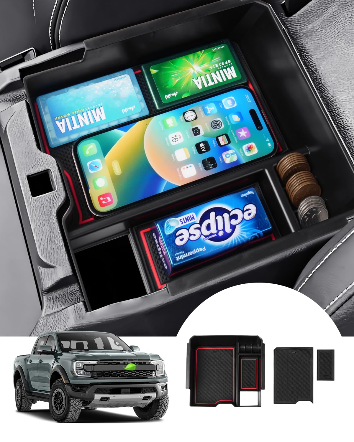 2024 Ford Ranger Center Console Autorder Center Console Organizer For ...
